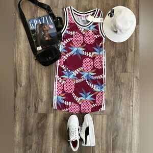 Adidas Tropical Pineapple Dress in Pink and Blue